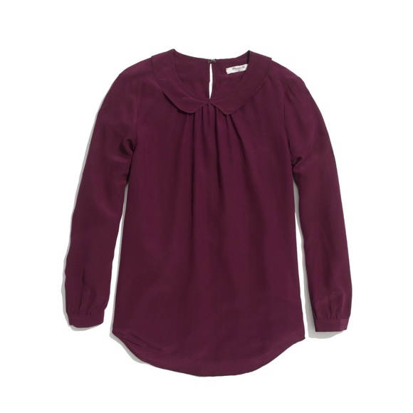 Madewell Tops - Madewell Women's Purple Silk Peter Pan Blouse